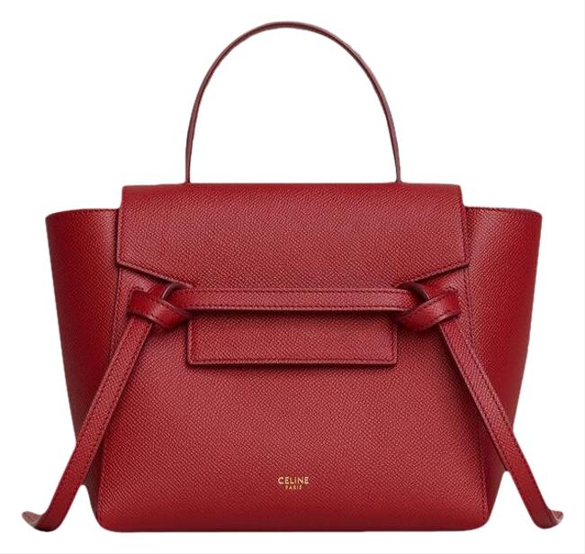 Celine Belt Bag Nano Leather Red Tote