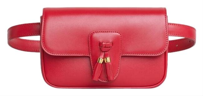 Celine Belt Cr Tassels Red Leather Shoulder Bag