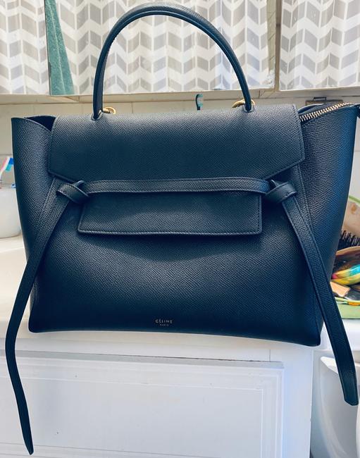 Celine Belt Mini Black Leather Shoulder Bag