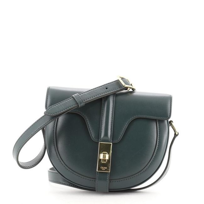 Celine Besace 16 Smooth Calfskin Small Green Leather Shoulder Bag