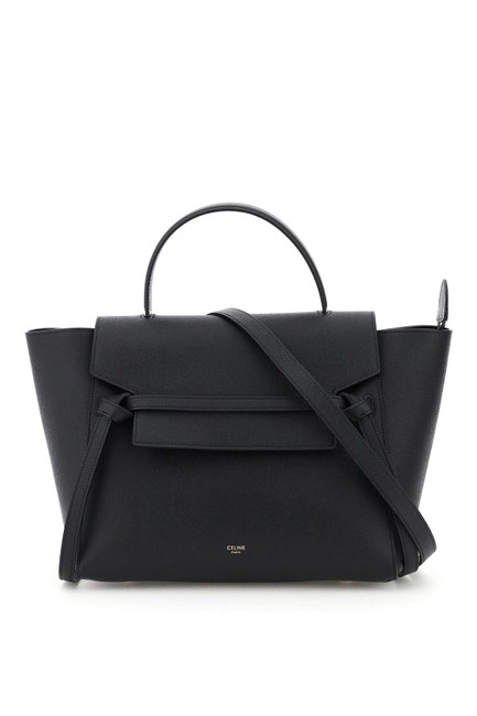 Celine Belt Sn Mini Black Grained Leather Shoulder Bag