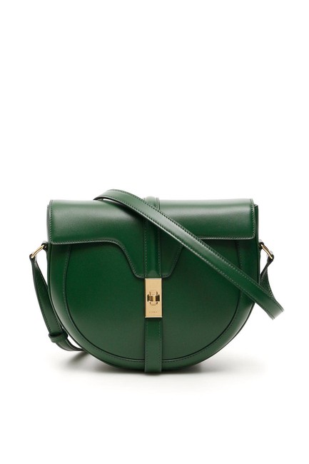 Celine Besace Cr Small 16 Green Leather Shoulder Bag