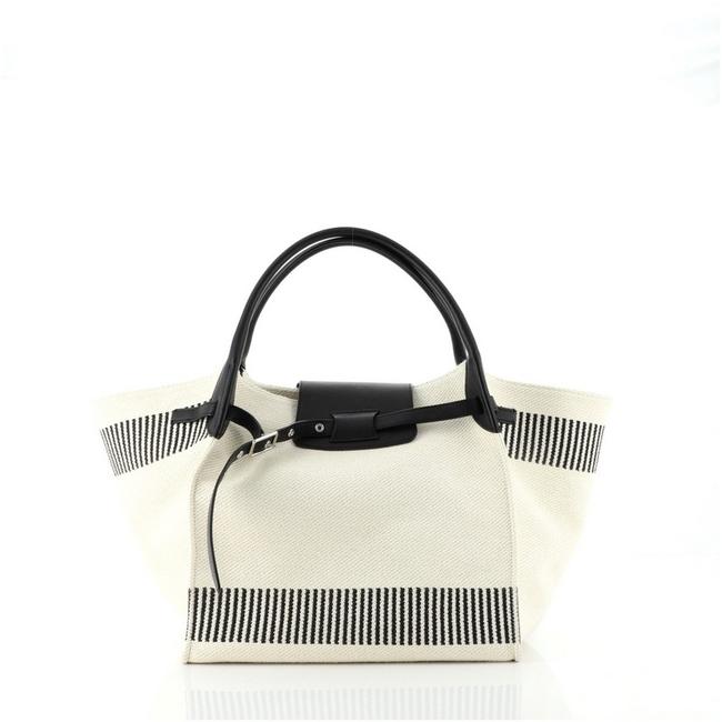 Celine Big Bag Medium Neutral Canvas Plain Leather Tote