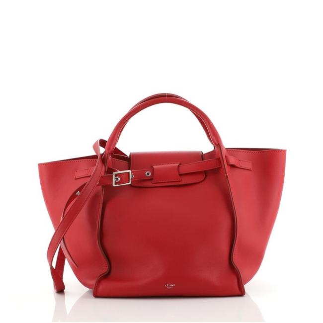 Celine Big Bag Smooth Calfskin Small Red Leather Tote