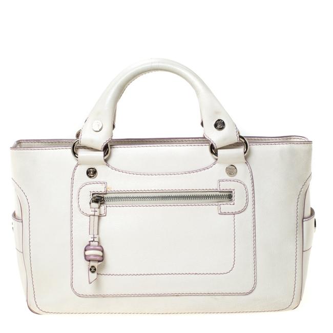 Celine Boogie WhiteLavender Leather Tote