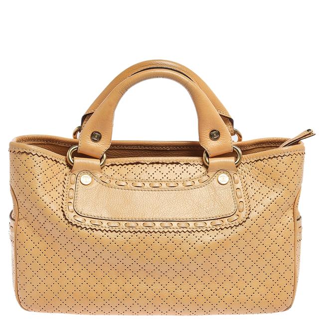 Celine Boogie Yellow Perforated Leather Tote