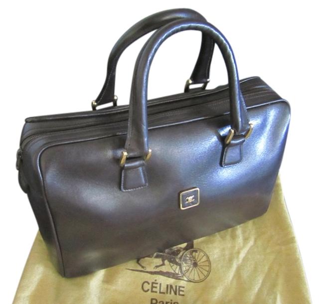 Celine Boston Bag Speedy Style ToteSatchel Espresso Leather Tote