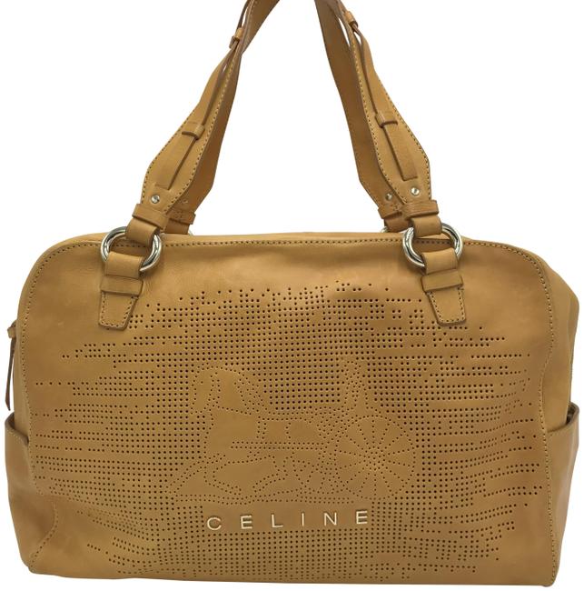 Celine Boston Yellow Leather Shoulder Bag