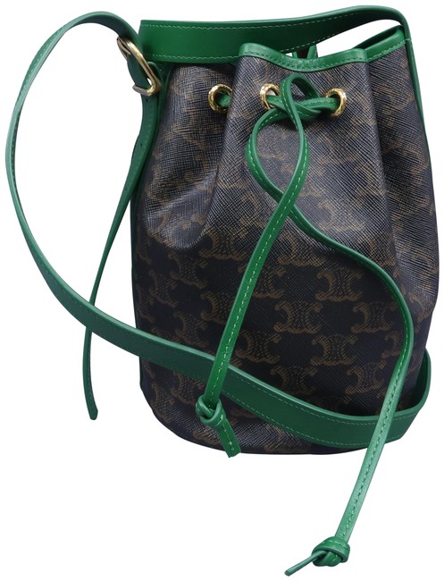 Celine Bucket Vintage Brown Canvas Shoulder Bag