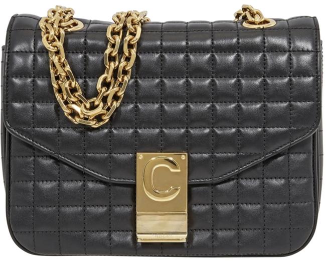 Celine C Black Calfskin Leather Shoulder Bag