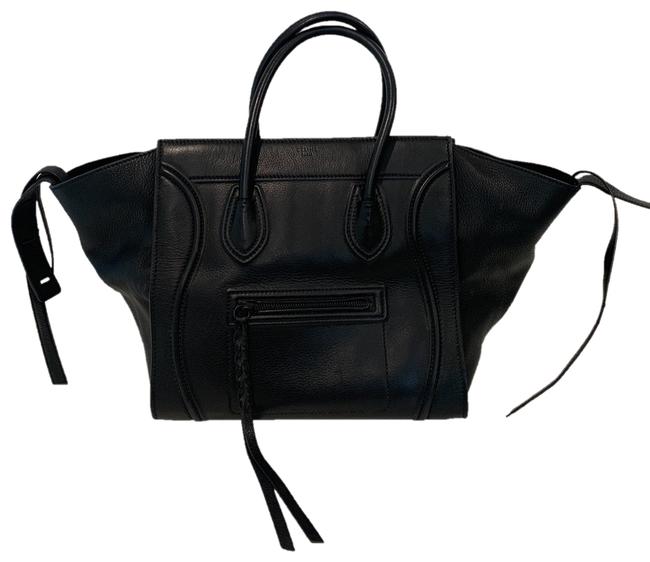 Celine Cabas Phantom Black Leather Tote
