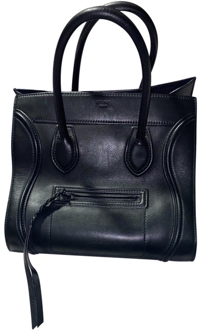 Celine Cabas Phantom Black Suede Leather Tote