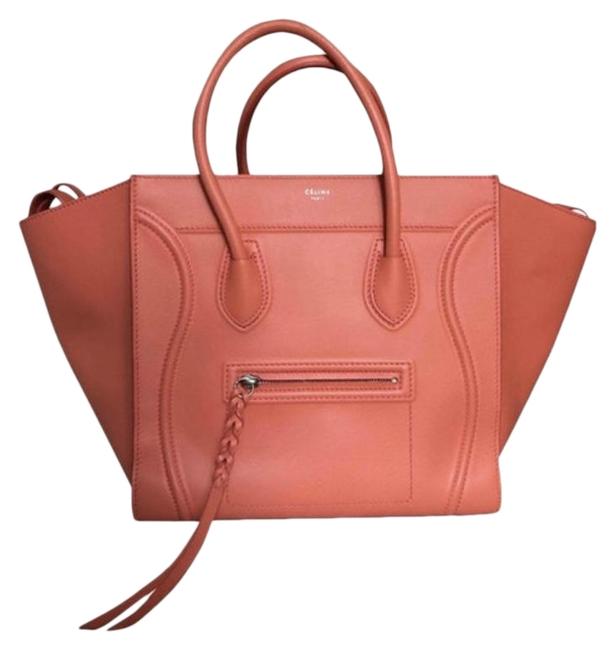Celine Cabas Phantom Burnt Orange Pebbled Leather Tote