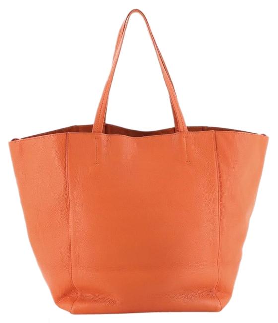 Celine Cabas Phantom Cabas Large Orange Leather Tote