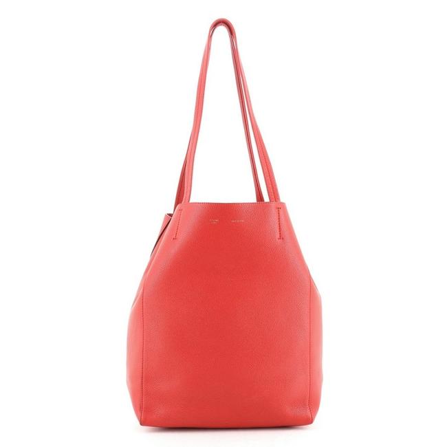 Celine Cabas Phantom Cabas Large Red Leather Tote