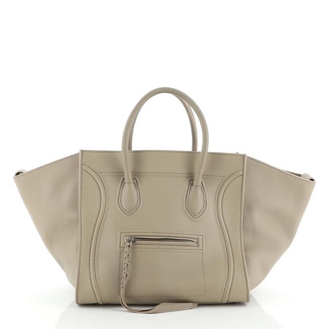 Celine Cabas Phantom Grainy Medium Neutral Leather Tote