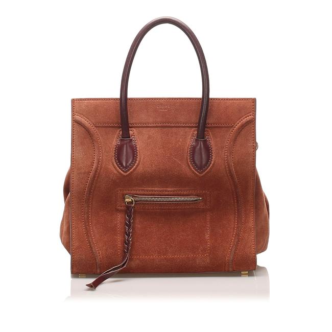 Celine Cabas Phantom Handbag Brown Leather Shoulder Bag