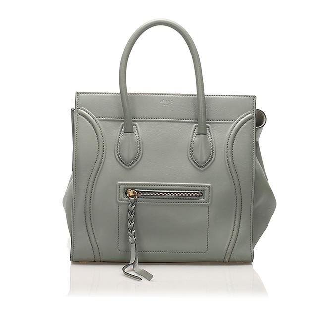 Celine Cabas Phantom Handbag Gray Leather Shoulder Bag