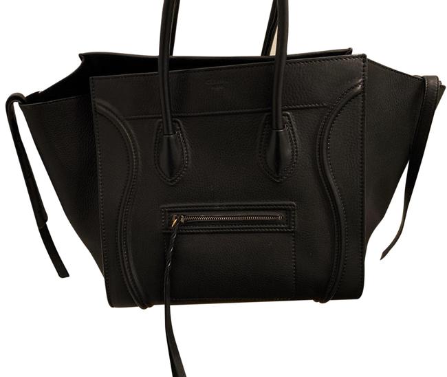 Celine Cabas Phantom Luggage Black Calfskin Leather Tote