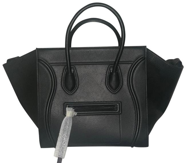 Celine Cabas Phantom Luggage Black Leather Tote