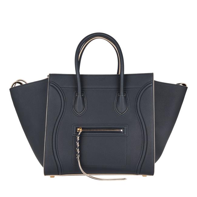 Celine Cabas Phantom Luggage Dark Blue Leather Tote