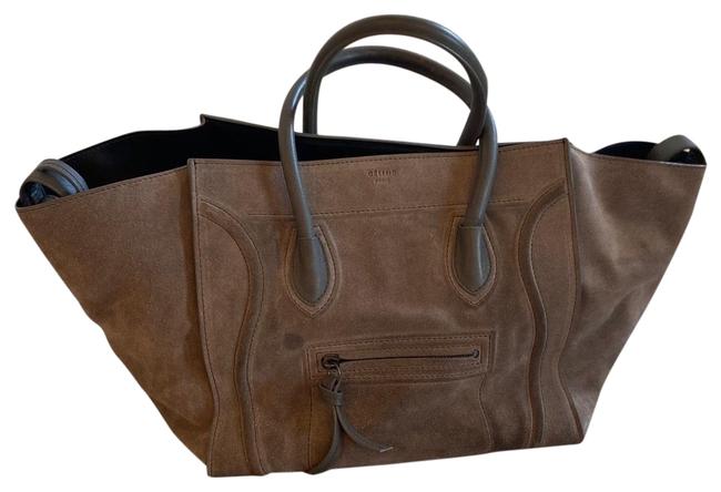 Celine Cabas Phantom Luggage Gray Suede Leather Tote