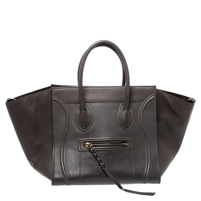 Celine Cabas Phantom Luggage Grey Leather Medium Tote