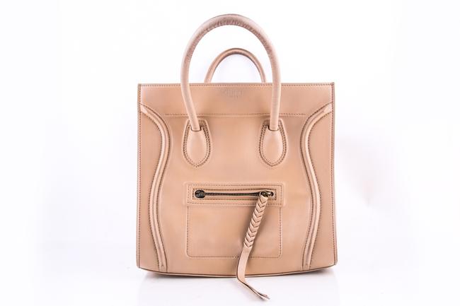 Celine Luggage Phantom Nude Beige Leather Tote
