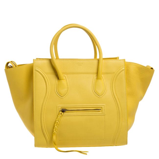Celine Cabas Phantom Luggage Yellow Leather Medium Tote
