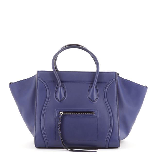 Celine Cabas Phantom Medium Blue Smooth Leather Tote