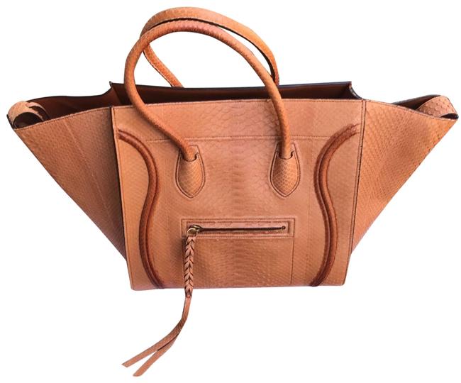 Celine Cabas Phantom Medium Light Copper Phython Tote