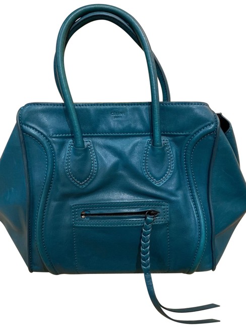 Celine Cabas Phantom Turcoise Lambskin Leather Tote