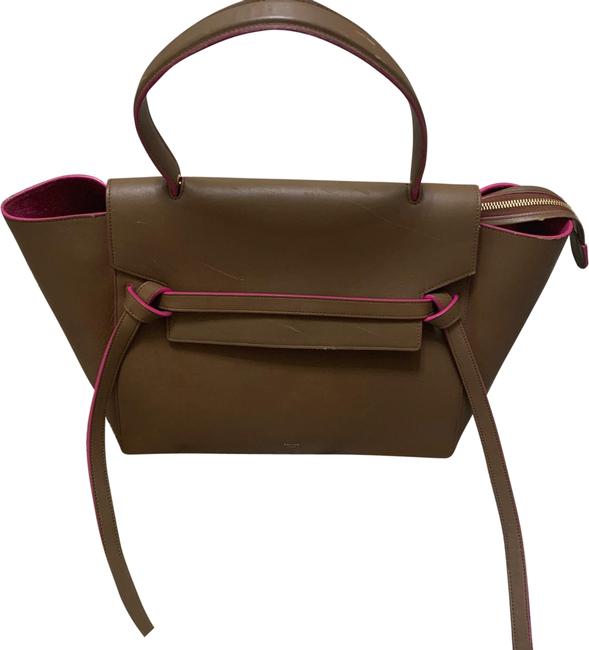 Celine Camel and Pink Leather Tote