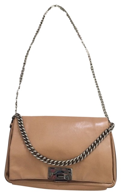Celine Chain 2 way NudeBeige Calfskin Shoulder Bag