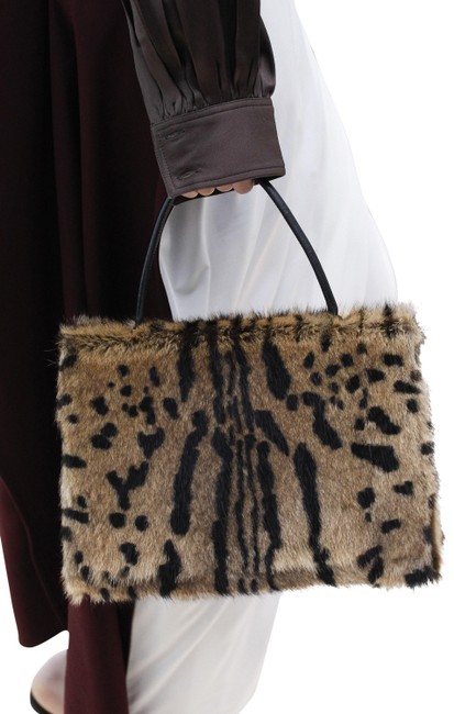 Celine Clasp Medium Leopard Leather Shoulder Bag