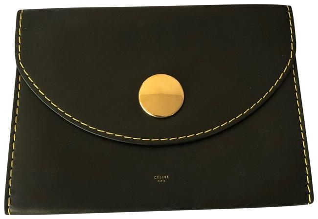 Celine Clutch Khaki Leather Wristlet