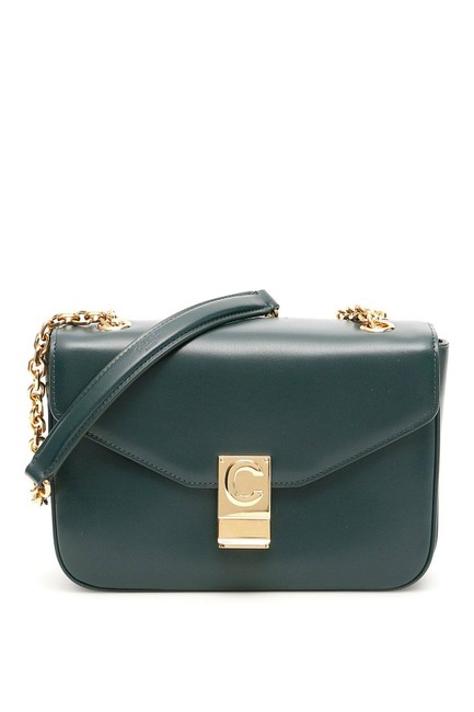 Celine Cr Medium C Blue Green Leather Shoulder Bag