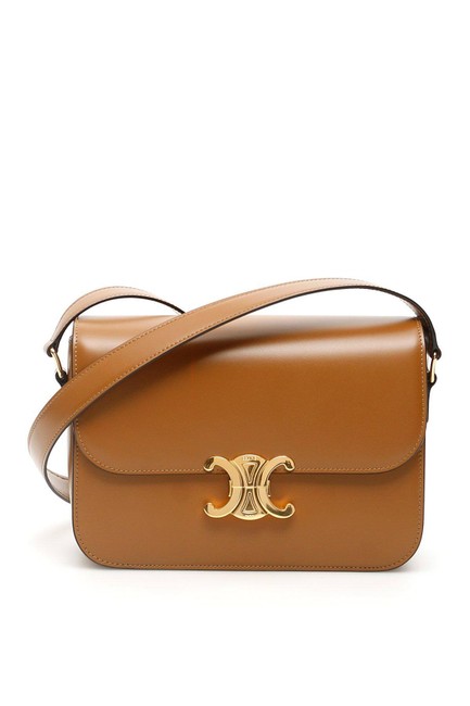 Celine Cr Medium Triomphe Camel Leather Shoulder Bag