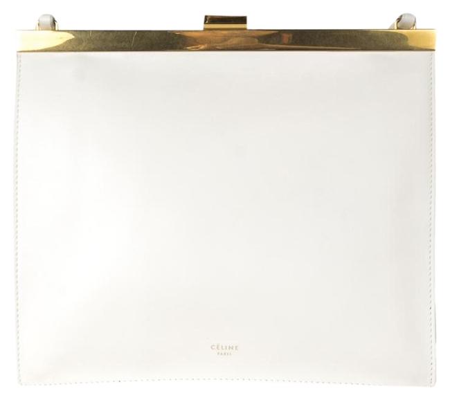 Celine Cross body White Leather Shoulder Bag