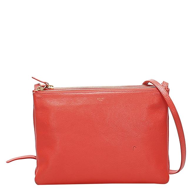 Celine Crossbody Trio Orange Leather Shoulder Bag