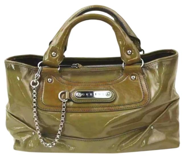 Celine Designer Green Pu Leather Tote