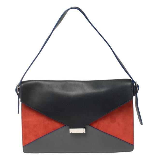 Celine Diamond Clutch Multicolor Leather and Suede Shoulder Bag