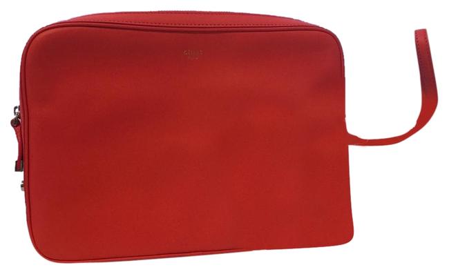 Celine Clutch Dragonne PouchClutch Orange Leather Wristlet