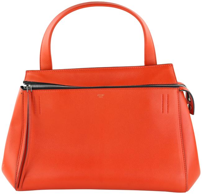 Celine Edge 129716 Orange Leather Shoulder Bag