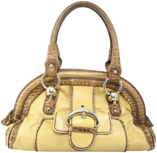 Celine Embossed Leather #502o50 Brown Shoulder Bag