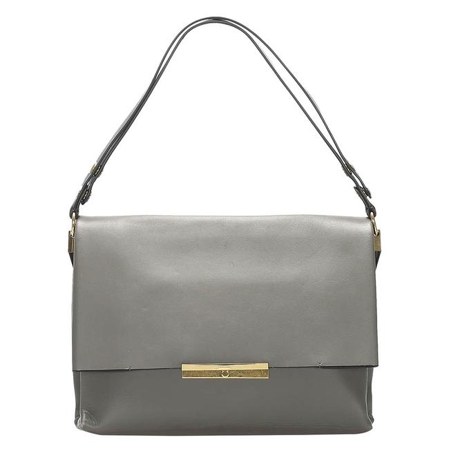 Celine Flap Blade Grey Leather Shoulder Bag