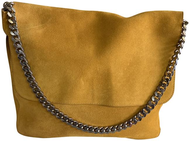 Celine Gourmette Hobo Chain Yellow Leather Shoulder Bag