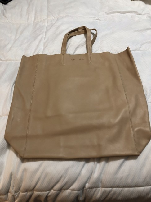 Celine Gusset Bag Cabas Beige with A Pink Hue Leather Tote