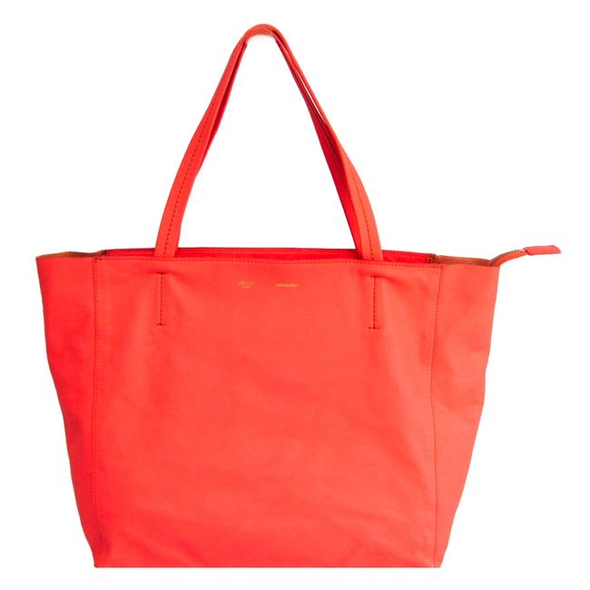 Celine Horizontal Cabas Bag Orange Leather Tote