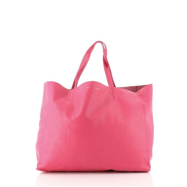 Celine Horizontal Cabas Large Pink Leather Tote